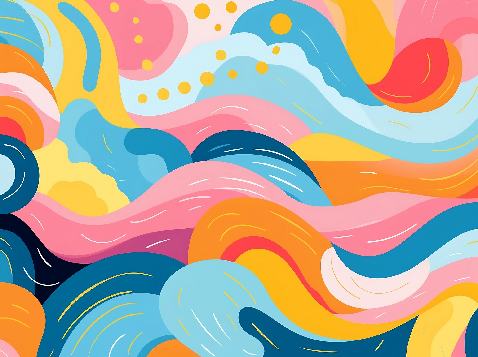 Colorful Vector Background with Abstract Waves